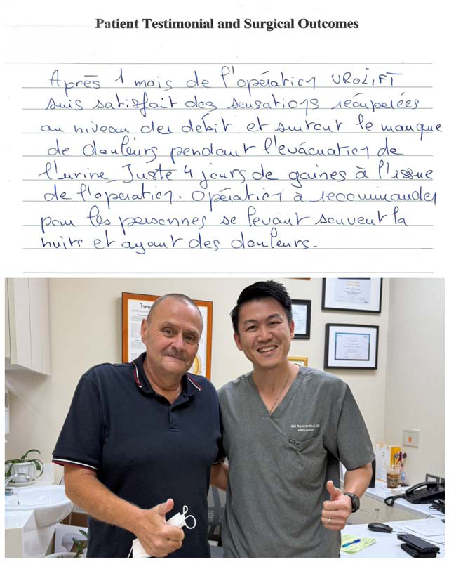 Handwritten testimonial from Patient 3